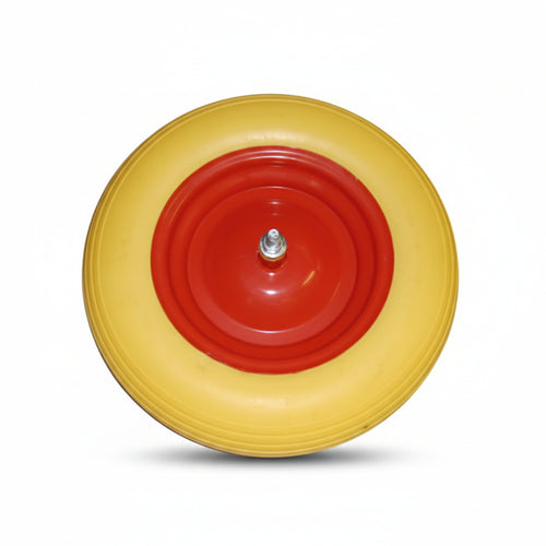 Ruota Per Carriola Pu Piena Perno Mm.12X210 Perno Mm.12X210, Interasse Mm.150 Alte