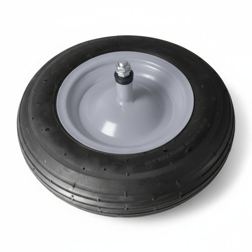 Ruota Per Carriola Gomma Piena Perno Mm.12X210 Perno Mm.12X210, Interasse Mm.150 Alte