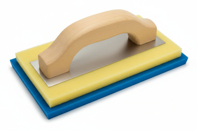 Frattone In Spugna Blu Manico Legno- - Cm.21,5X13,5 - 2 Pezzi Alte
