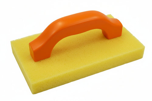 Frattone In Spugna Arancio Manico Legno- - Cm.21,5X13,5 - 2 Pezzi Alte