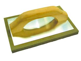 Frattone In Spugna Grigia Manico Legno- - Cm.21,5X13,5 - 2 Pezzi Alte