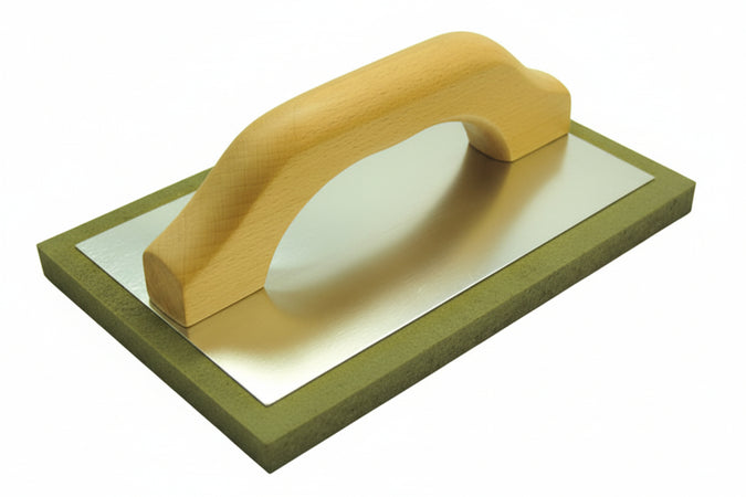 Frattone In Spugna Grigia Manico Legno- - Cm.23,5X10,5 - 2 Pezzi Alte