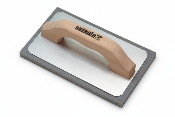 Frattone Gommaspugna Per Intonaco Base Alluminio E Manico In Legno- - Cm.21X14 - 42060 - 2 Pezzi Ausonia