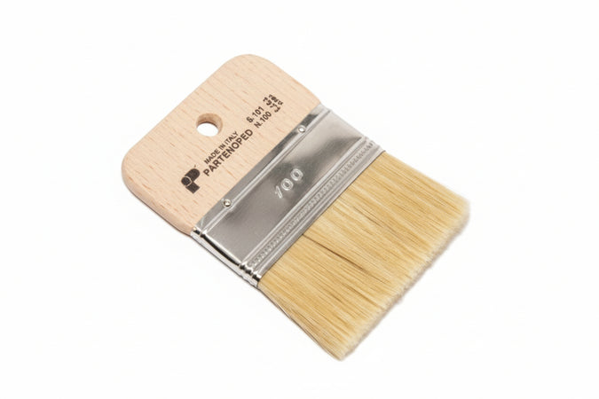 Spalter Decorativo Setola Bionda Manico Corto Legno- - Mm.9X70 - Altezza Setola Mm.57 - 12 Pezzi