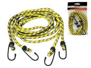 Corda Elastica Allacciabagagli Ganci In Metallo Rivestiti Plastica- - Ø Mm.8 X Cm.200 - 10 Blister Alte