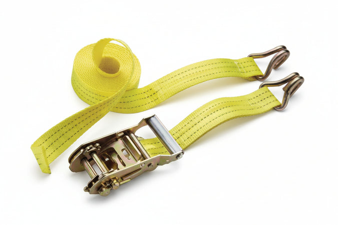 Cinghia Con Ganci A J E Cricchetto Colore Giallo Mt.8,5 X Mm.50H. Portata Kg.5000 Excel