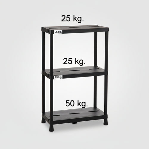 Scaffale Universal Pro 633 Per Interni Con 3 Ripiani Nero Art.127 Cm.60X30X95H. Toomax