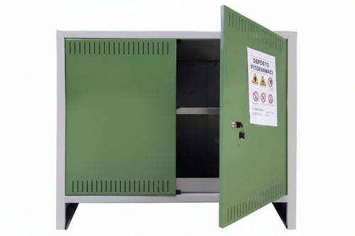 Armadio Stoccaggio Fitosanitari A Due Ante Cm.80H. Cm.100X40X80H, Smontato Prometal