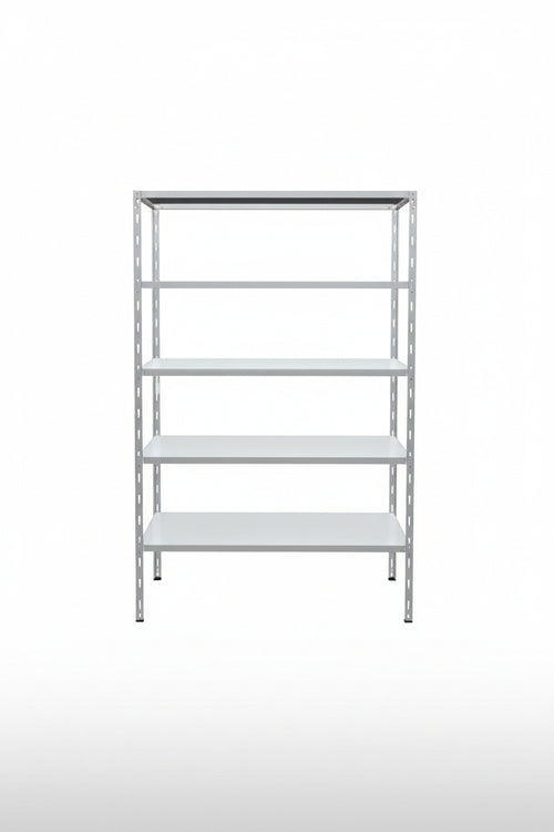 Scaffale In Kit 5 Piani A Incastro Zincato 5 Ripiani Cm.100X40X186H. Prometal