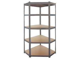 Scaffale Angolare In Kit 5 Ripiani In Legno 5 Ripiani Cm.40X70X40X90X90X180H. Alte