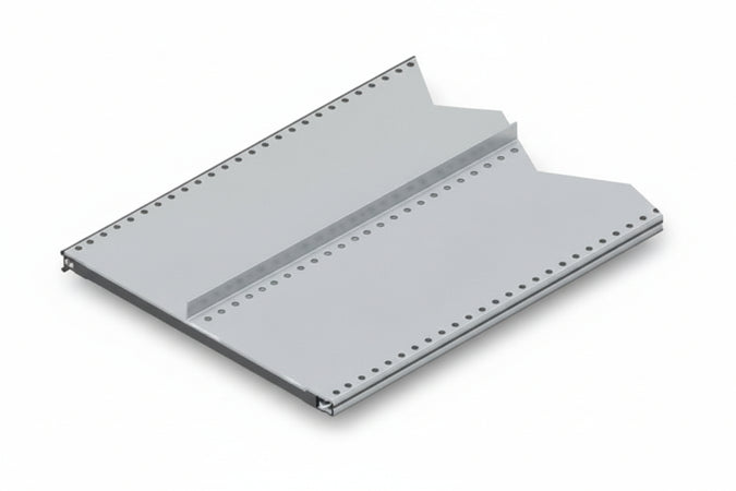 Ripiano In Lamiera Forata Verniciato Grigio Ral 7035 Mm.500 L.X400 P. Con 1 Rinforzo