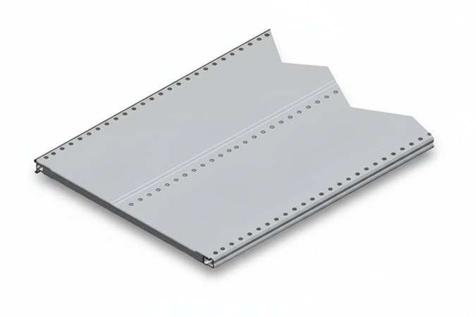 Ripiano In Lamiera Forata Verniciato Grigio Ral 7035 Mm.500 L.X500 P. Con 2 Rinforzi