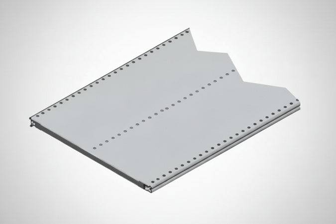 Ripiano In Lamiera Forata Verniciato Grigio Ral 7035 Mm.1000 L.X500 P. Con 2 Rinforzi