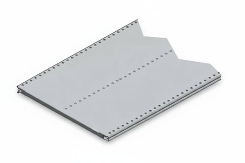 Ripiano In Lamiera Forata Verniciato Grigio Ral 7035 Mm.1000 L.X600 P. Con 2 Rinforzi