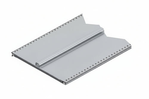 Ripiano In Lamiera Forata Verniciato Grigio Ral 7035 Mm.1330 L.X600 P. Con 2 Rinforzi