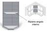 Ripiano In Lamiera Forato Angolo Interno Verniciato Grigio Ral 7035 Mm.400 P.