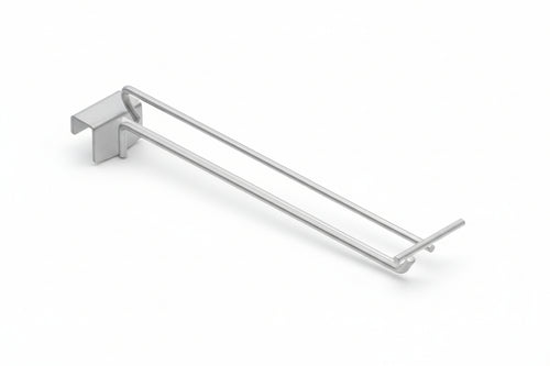 Gancio In Filo Cromato Per Barre Universali Con Portaprezzi Ø Mm.8X300 L.