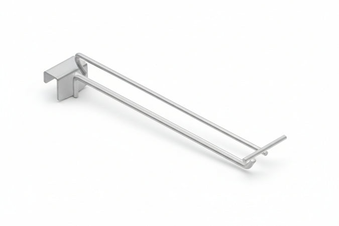 Gancio In Filo Cromato Per Barre Universali Con Portaprezzi Ø Mm.8X300 L.