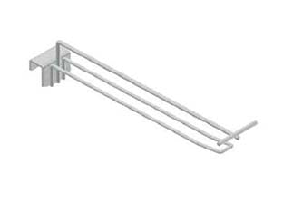 Gancio In Filo Cromato Doppio Per Barre Universali Con Portaprezzi Ø Mm.5X300 L.