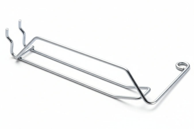 Ganci A 2 Fili Con Portaprezzi Semplici Per Pannelli Forati- - Ø Mm.3,8X5X200 L. - 5 Pezzi