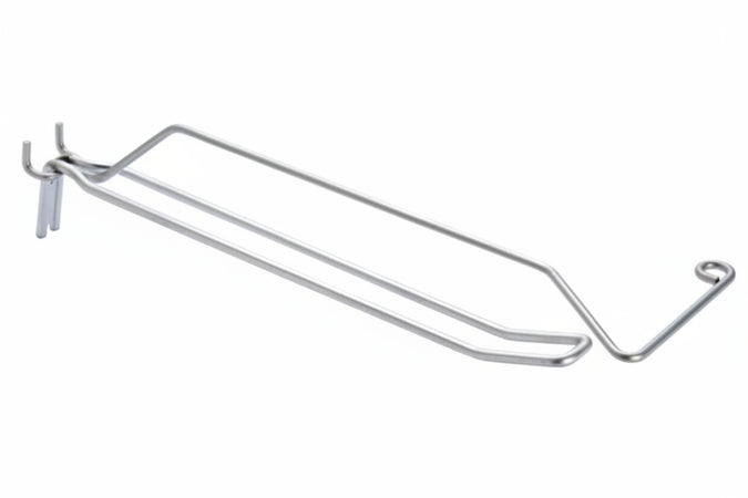 Ganci A 2 Fili Con Portaprezzi Per Pannelli Forati- - Ø Mm.3,8X5X400 L. - 5 Pezzi
