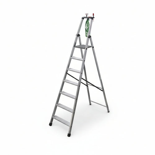 Scala In Alluminio Euroscala Piu' Su En131 6 Gradini Cm.53X11,8X212H (136H Pedana) Kg.7 Facal