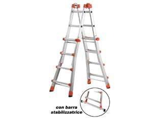 Scala Multifunzione Telescopica Peppina En 131 4+4 G. Ap. Cm.378H. Cm.55X24X115H. Kg.11 Al020 Gierre