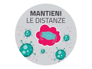 Bollo Adesivo Calpestabile Mantieni Le Distanze Cm.30X30 - 10 Pezzi