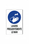 Cartello Lavarsi Frequentemente Le Mani- - Cm.20X30H. In Plastica - 10 Pezzi