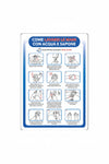 Cartello Come Lavarsi Le Mani- - Cm.35X50H. In Plastica - 10 Pezzi