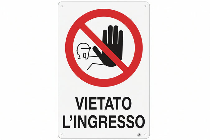 Cartello Vietato L'Ingresso- - Cm.20X30H. - 10 Pezzi