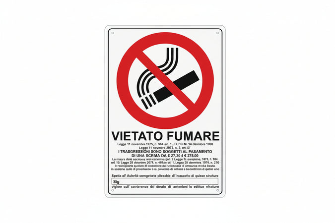Cartello Vietato Fumare- - Cm.20X30H. - 10 Pezzi
