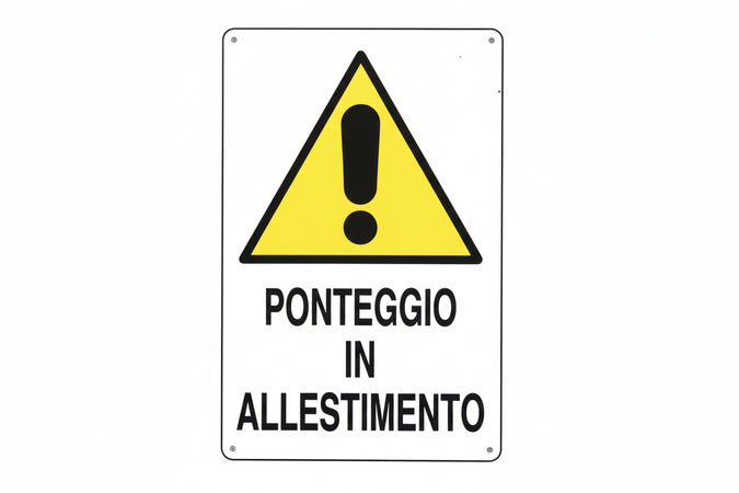 Cartello Ponteggio In Allestimento- - Cm.50X70H. - 10 Pezzi