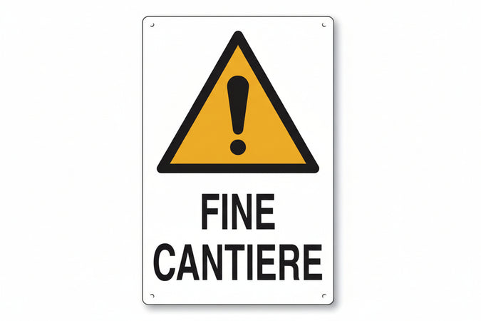 Cartello Fine Cantiere- - Cm.40X60H. In Plastica - 10 Pezzi