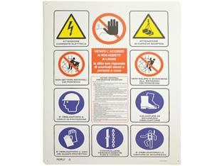 Cartello 12 Simboli- - Cm.70X100H - 5 Pezzi