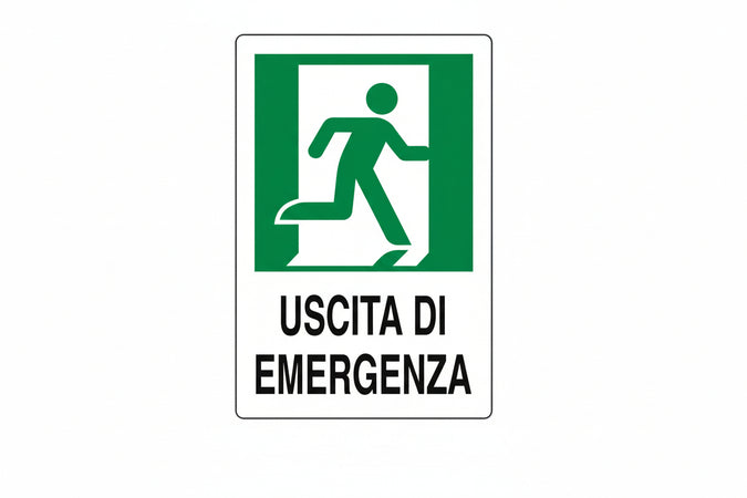 Cartello Uscita Di Emergenza A Destra- - Cm.20X30H. - 10 Pezzi