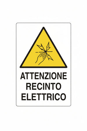 Cartello Attenzione Recinto Elettrico- - Cm.20X30H. - 10 Pezzi