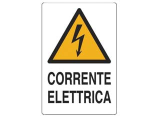 Cartello Corrente Elettrica- - Cm.20X30H. - 10 Pezzi