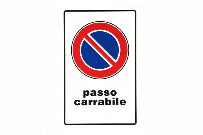 Cartello Passo Carrabile- - Cm.20X30H. - 10 Pezzi