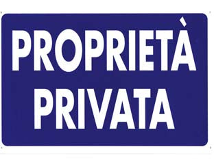 Cartello Proprieta? Privata- - Cm.30X20H. - 10 Pezzi