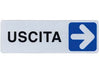 Targhetta Adesiva Uscita (Freccia A Destra)- - Cm.15X5H. - 10 Pezzi