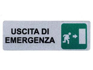 Targhetta Adesiva Uscita Di Emergenza (Freccia A Destra)- - Cm.15X5H. - 10 Pezzi