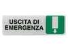 Targhetta Adesiva Uscita Di Emergenza (Freccia In Giu')- - Cm.15X5H. - 10 Pezzi
