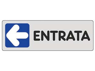 Targhetta Adesiva Entrata (Freccia A Sinistra)- - Cm.15X5H. - 10 Pezzi