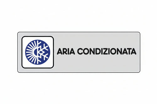 Targhetta Adesiva Aria Condizionata- - Cm.15X5H. - 10 Pezzi