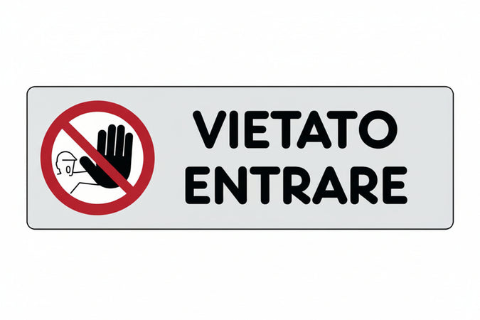 Targhetta Adesiva Vietato Entrare- - Cm.15X5H. - 10 Pezzi