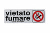 Targhetta Adesiva Vietato Fumare Con Normativa- - Cm.15X5H. - 10 Pezzi