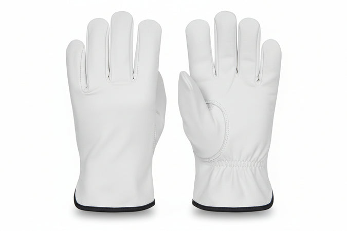 Guanti Da Lavoro In Pelle Bovina Bianco- - Tg.8 - 12 Paio Excel