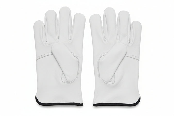 Guanti Da Lavoro In Pelle Bovina Bianco- - Tg.10 - 12 Paio Excel