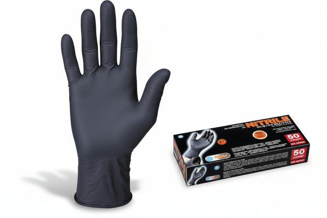 Guanti In Nitrile Spessorati Neri- - Tg.M In Conf. Da 50 Pz. (Pg506.10) - 2 Pezzi Pg